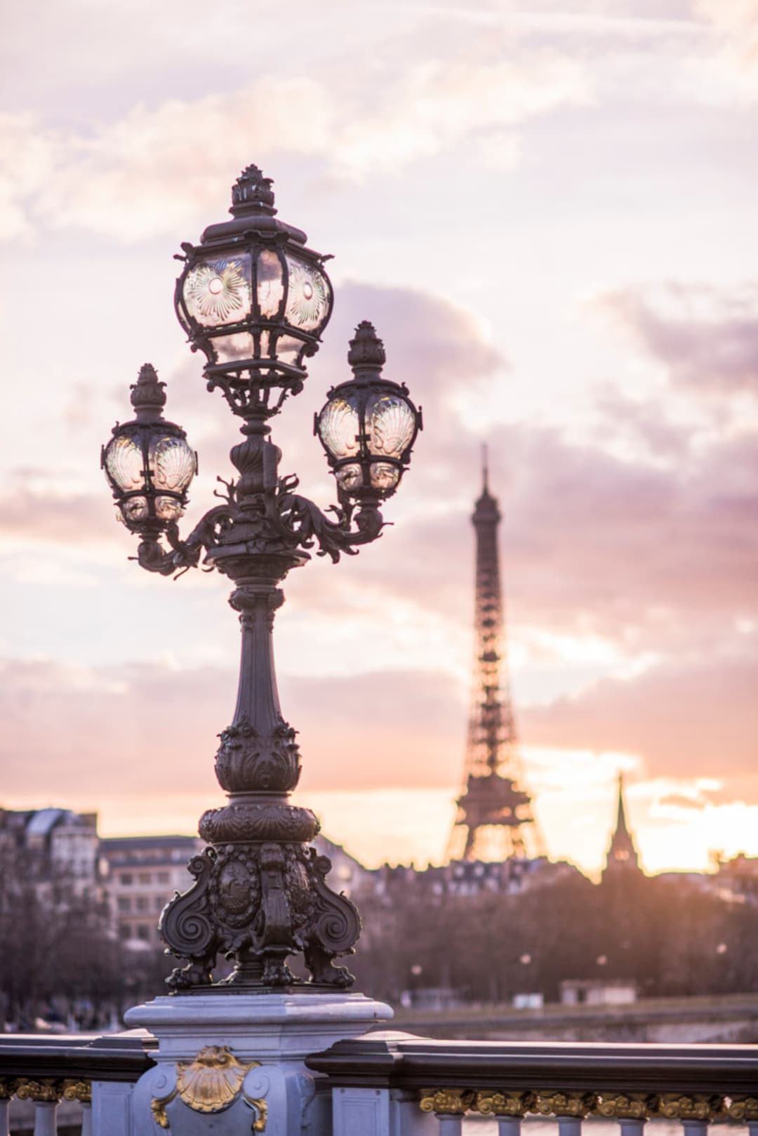 Paris Photograph - Sunset From Pont Alexandre III, Paris in Mauve