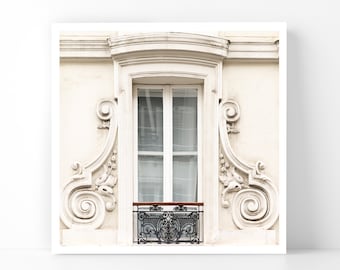 Paris Photography - The Embellished Window, 5x5 Paris Fine Art Photograph, French Home Decor, Wall Art, Gallery Wall