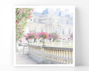 Paris Photography - Flowers at Luxembourg Gardens, 5x5 Paris Fine Art Photograph, French Home Decor, Wall Art, Gallery Wall