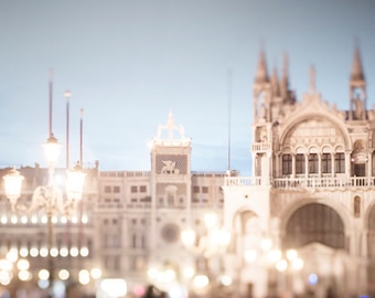 Venice Photography -  My Heart Belongs to Venice, Piazza San Marco at Night, Italy Travel Fine Art Photograph, Home Decor, Large Wall Art