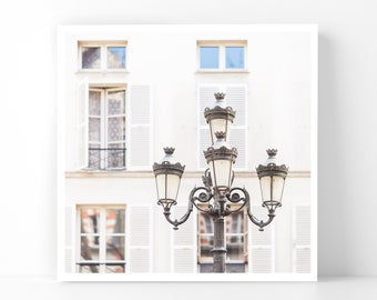 Paris Photography - The Lamppost, 5x5 Paris Fine Art Photograph, French Home Decor, Wall Art, Gallery Wall