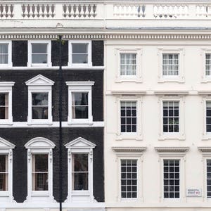 London Photography - Henrietta Street, London, Black and White Houses, England Travel Photo, Large Wall Art, Home Decor, Gallery Wall