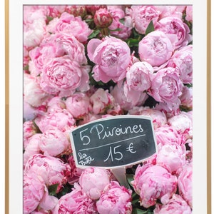 Parispionfotografi - Pionförsäljaren, Vertikal Stor Väggkonst, Resefotografi, Blommig Fransk Heminredning bild 5