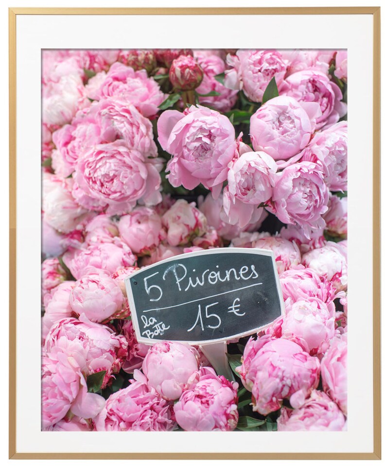 Parispionfotografi - Pionförsäljaren, Vertikal Stor Väggkonst, Resefotografi, Blommig Fransk Heminredning bild 5
