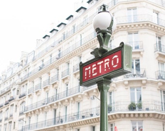 Paris Photography - Le Metro, Paris Architectural Detail, Large Wall Art, French Home Decor