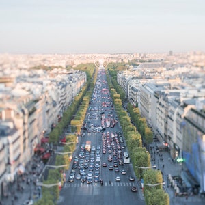 Paris Photography - Champs Elysees from the Arc de Triomphe, Paris Rooftops, French Travel Home Decor, Large Wall Art