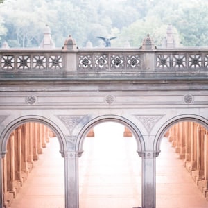 New York City Photography - Dawn at Bethesda Terrace, Central Park, Urban Architecture Photograph, Home Decor, Large Wall Art