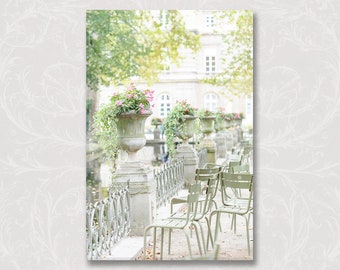 Paris Photo on Canvas, Urns at the Medici Fountain, Luxembourg Gardens, French Home Decor, Gallery Wall, Large Wall Art, Paris Art Print