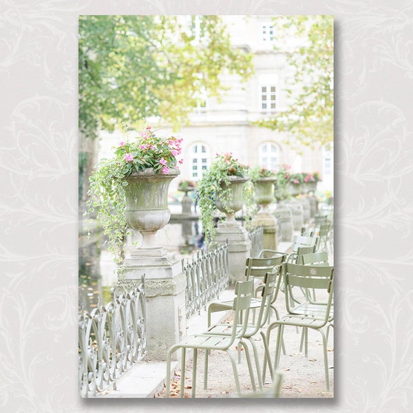 Paris Photo on Canvas, Urns at the Medici Fountain, Luxembourg Gardens, French Home Decor, Gallery Wall, Large Wall Art, Paris Art Print