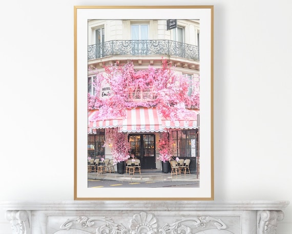 Paris Photography - La Favorite, Paris Pink Cafe, Paris Art Print