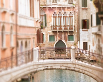 Venice Photography - Acqua Dolce, Bridge Over Romantic Canal, Dreamy Italy Travel Photograph, Wall Decor