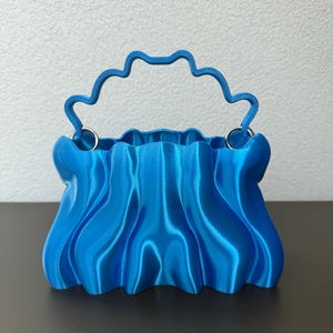 Borsa CORAL ondulata 3D – Borsa design contemporaneo con manico – Accessorio originale Made in Italy