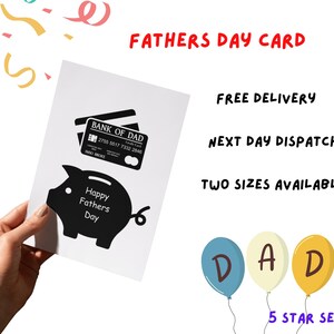 Cartão engraçado para o Dia dos Pais | Cartão personalizado para o pai | Presente de Dia dos Pais para crianças | Cartão para padrasto, avô e pai | Em branco por dentro | A6 feito à mão
