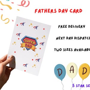 Lustige Vatertagskarte | Personalisierte Papa Karte | Vatertagsgeschenk von Kinder | Karte für Stiefvater, Opa, Opa | Innen leer | A6 Handgemacht