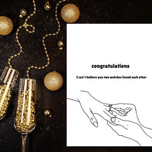 Verlobungskarte | Lustige Verlobungskarte | Herzlichen Glückwunsch | für Mama, Papa, Freund, Cousin, Kollege | Geburtstagskarte orange | Unhöflich