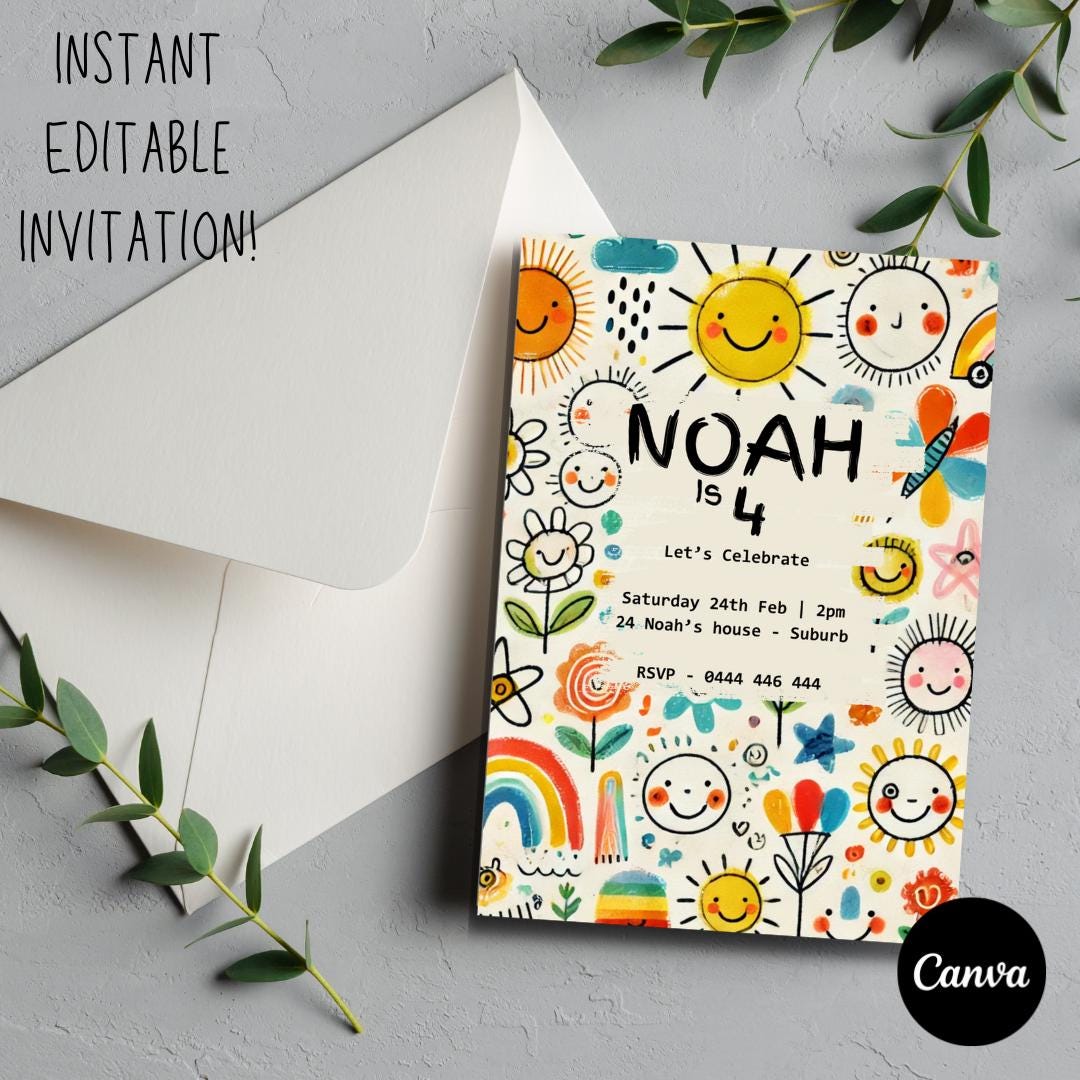 Kids Rave Invite Kid's Party Invitation - Etsy