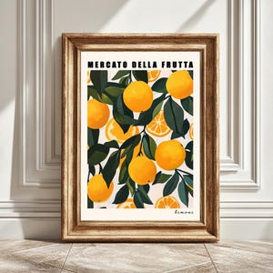 Lemons Digital Art Print, Mercato Della Fruta, Kitchen Wall Art, Fruit Illustration, Home Decor, Printable Art, Instant Download