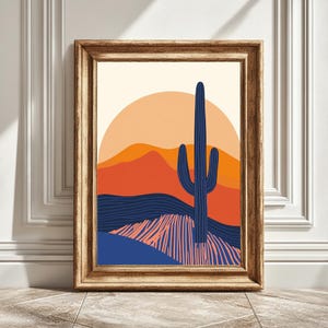 Desert Abstract Landscape Digital Art Print, Wall Decor, Printable Art, Modern Art Poster, Minimalist Decor, Colorful Print, Instant Gift