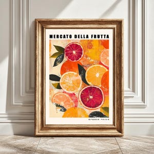 Blood Oranges Digital Art Print, Mercato Della Fruta, Kitchen Wall Art, Fruit Illustration, Home Decor, Printable Art, Instant Download