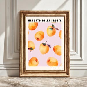 Apricots Digital Art Print, Mercato Della Fruta, Kitchen Wall Art, Fruit Illustration, Home Decor, Printable Art, Instant Download