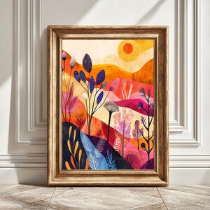 Colorful Botanical Digital Art Print, Abstract Nature Art, Wall Decor, Botanical Print, Home Decor, Art for Nature Lovers, Unique Gift Idea