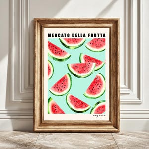 Watermelon Digital Art Print, Mercato Della Fruta, Kitchen Wall Art, Fruit Illustration, Home Decor, Printable Art, Instant Download