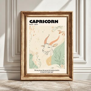 Pastel Capricorn Astrology Art Print, Zodiac Wall Art, Horoscope Decor, Digital Print, Astrological Gift, Home Decor, Instant Download