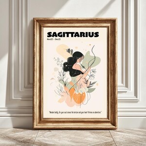Digital Sagittarius Zodiac Art Print, Pastel Astrology Decor, Horoscope Art, Wall Print, Celestial Birthday Gift, Home Decor, Gift for Her