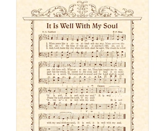 It Is WELL With My SOUL A.K.A. When Peace Like A River Hymn Art Custom Christian Home Decor VintageVerses Sheet Music Inspirational Wall Art