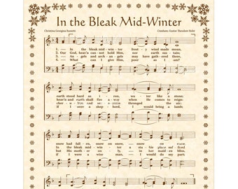 In the Bleak Mid Winter Christian Home & Office Decor Christmas Carol