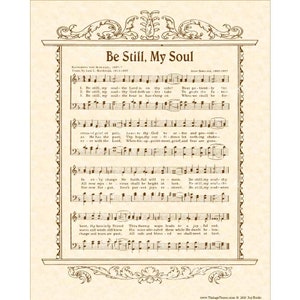 BE STILL, My SOUL - Christian Home & Office Decor- Hymn Wall Art- Vintage Verses Sheet Music Wall Art- Jesus Wall Art Inspirational Wall Art