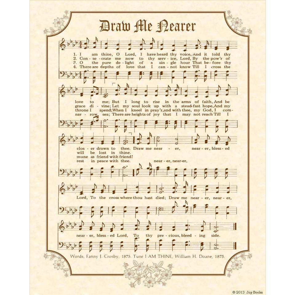DRAW ME NEARER aka I Am Thine O Lord 8 x 10 Antique Hymn Etsy