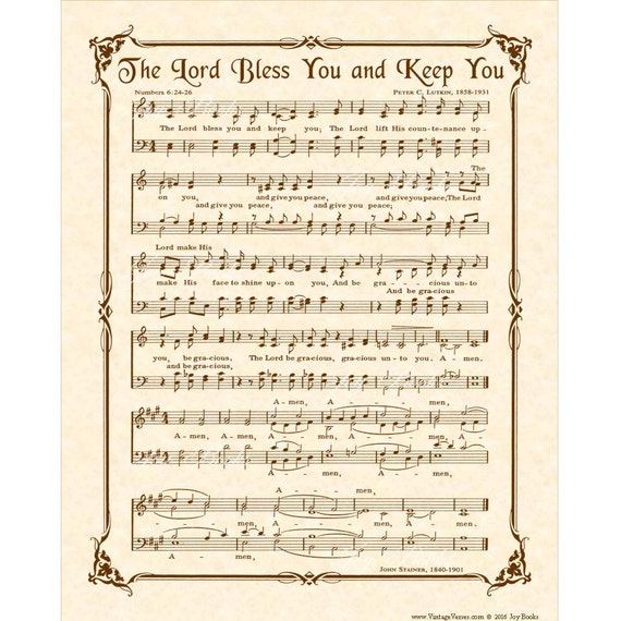 The Lord Bless You And Keep You Hymn Wall Art Custom Etsy The Lord Bless You And Keep You Hymn Wall Art Custom Etsy
