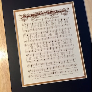 VICTORY IN JESUS 8 x 10 Antique Hymn Art Print Natural Parchment Sepia Brown Ink Other Colors Available Sheet Music Savior Glory Story image 6