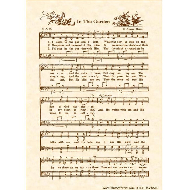 In The Garden Aka I Come To The Garden Alone Christian Home Etsy