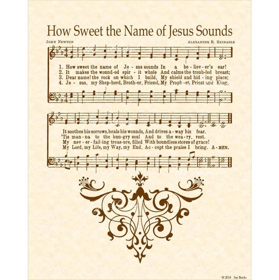 OH HOLY NIGHT - 11x14 Antique Hymn Art Print Vintage Verses Sheet Music  Natural Parchment Sepia Brown Ink O Night Divine Savior Lord Christ