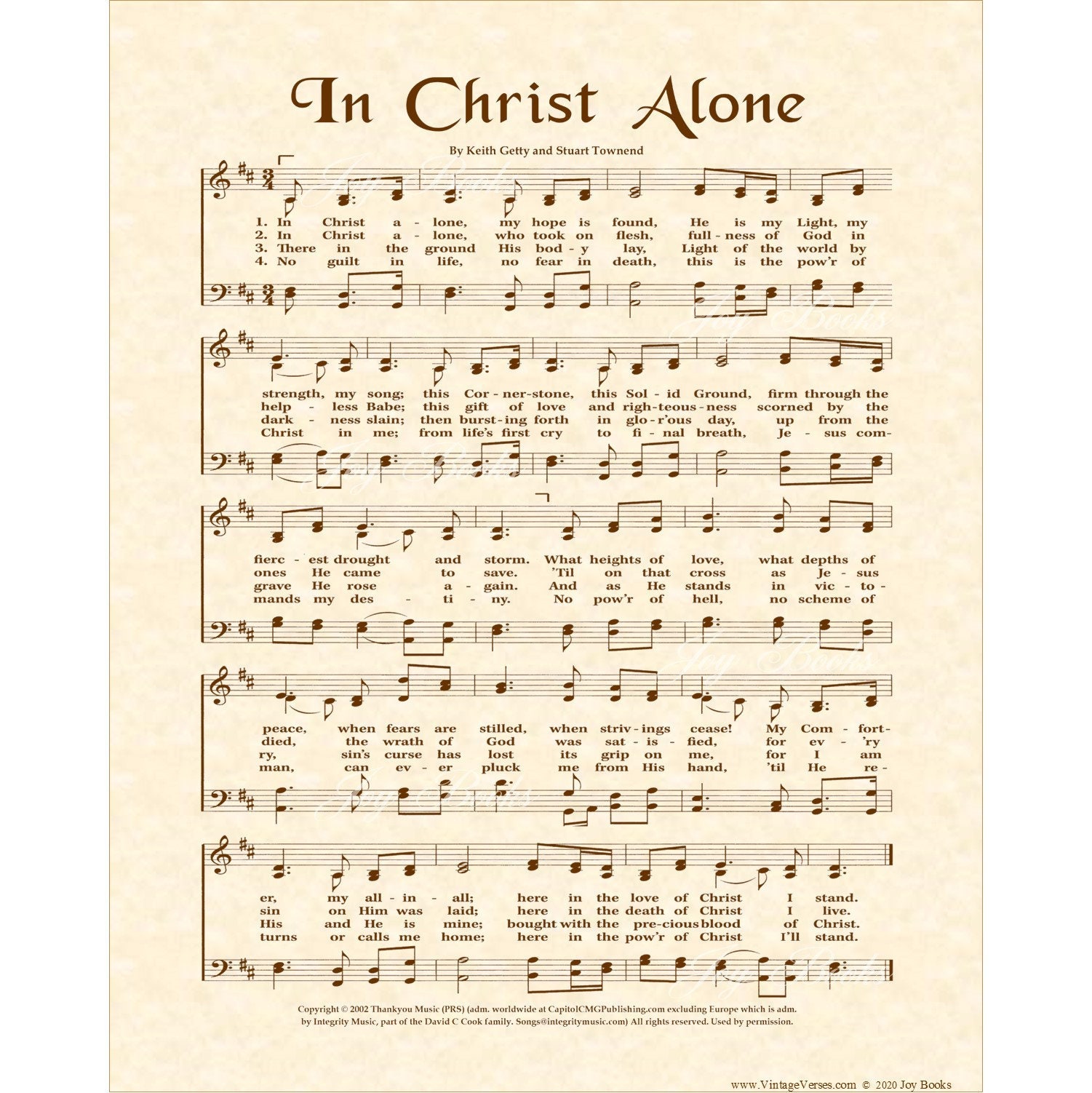 In Christ Alone Hymn Tea Towel — Naomi Paper Co.