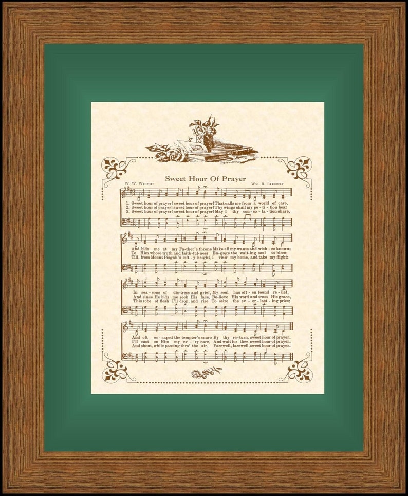 Sweet hour of prayer hymn art custom christian home decor etsy