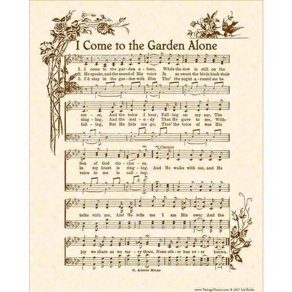 I Come To The Garden Alone Aka In The Garden Hymn Wall Art Etsy
