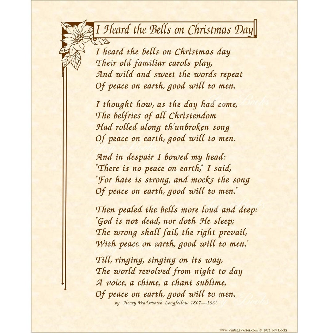 I Heard The Bells On Christmas Day Poem 