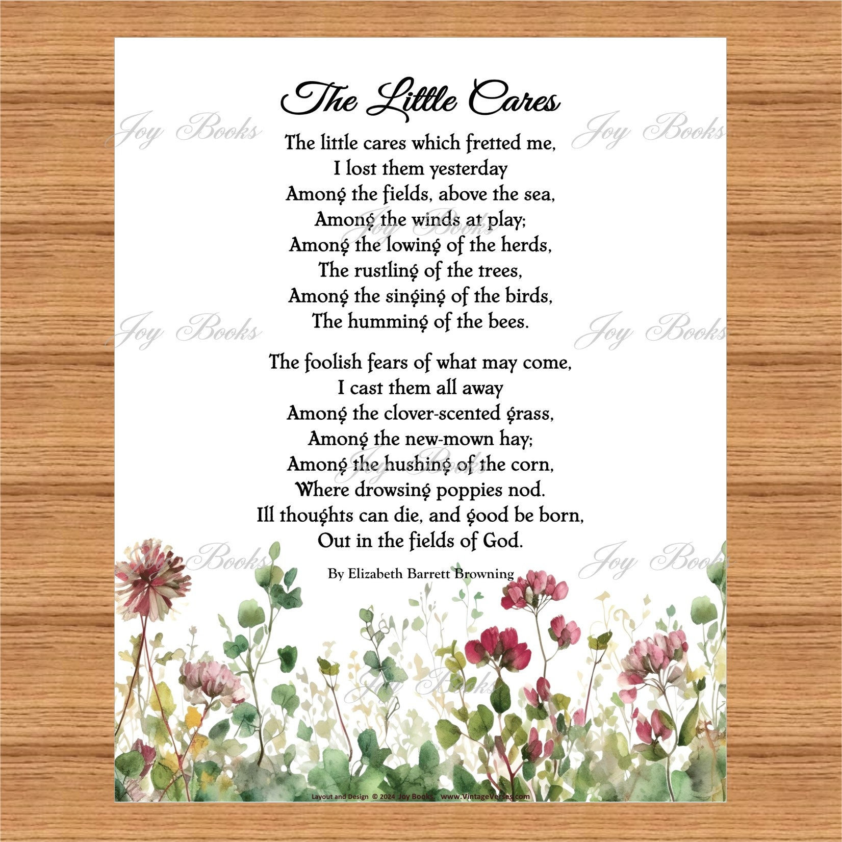 The Little Cares by Elizabeth Barrett Browning Home/office Decor