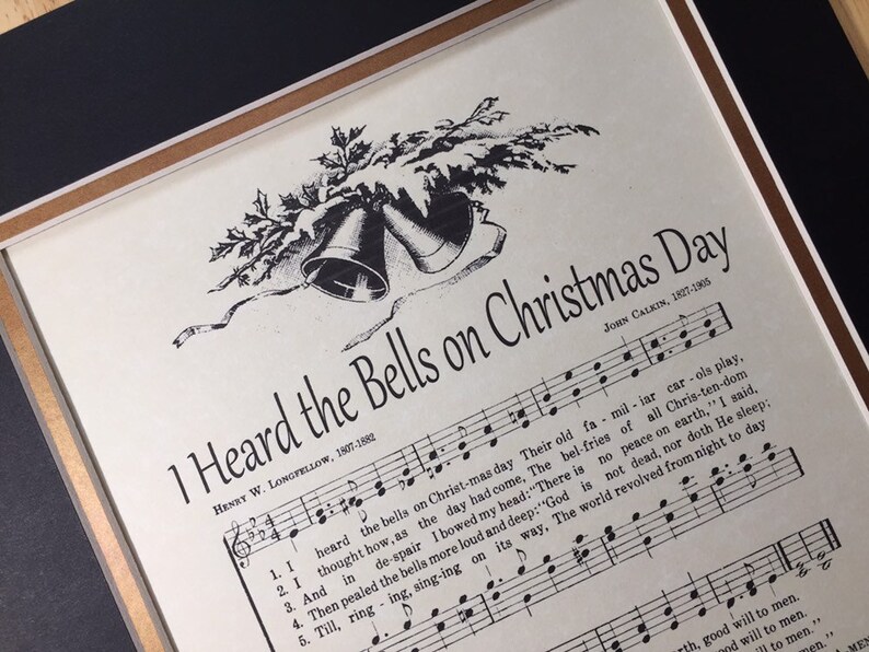 I Heard The Bells On Christmas Day Matted Christmas Carol Wall | Etsy