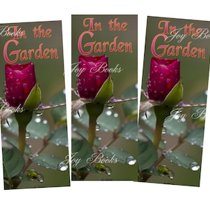 IN THE GARDEN Printed Hymn Bookmarks w Song Lyrics Vintage Verses Book Lovers Gift Card Insert Christian Ministry Give Away Rose Bud Dew image 1