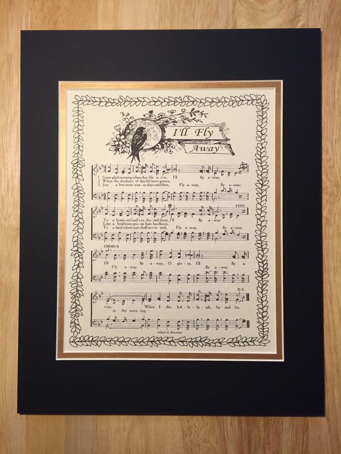 I'LL FLY AWAY Matted Hymn Wall Art Custom Christian Home Etsy