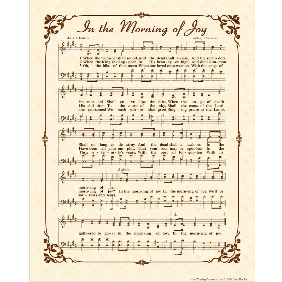 In the Morning of Joy Christian Home & Office Decor Sheet Music Wall ...