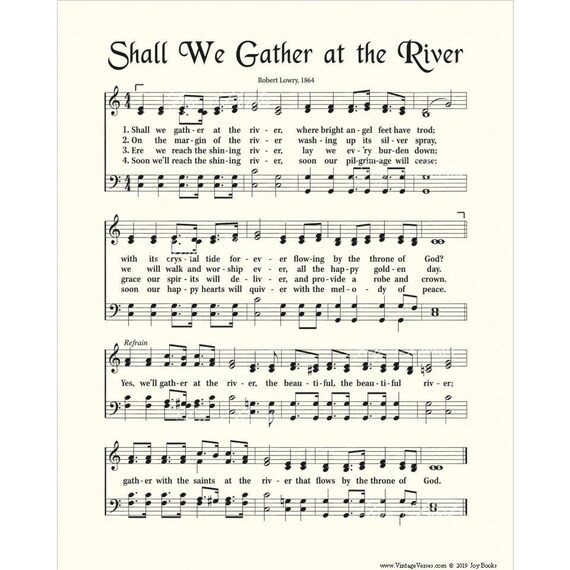 Shall We Gather At The River Christian Home Office Decor Etsy