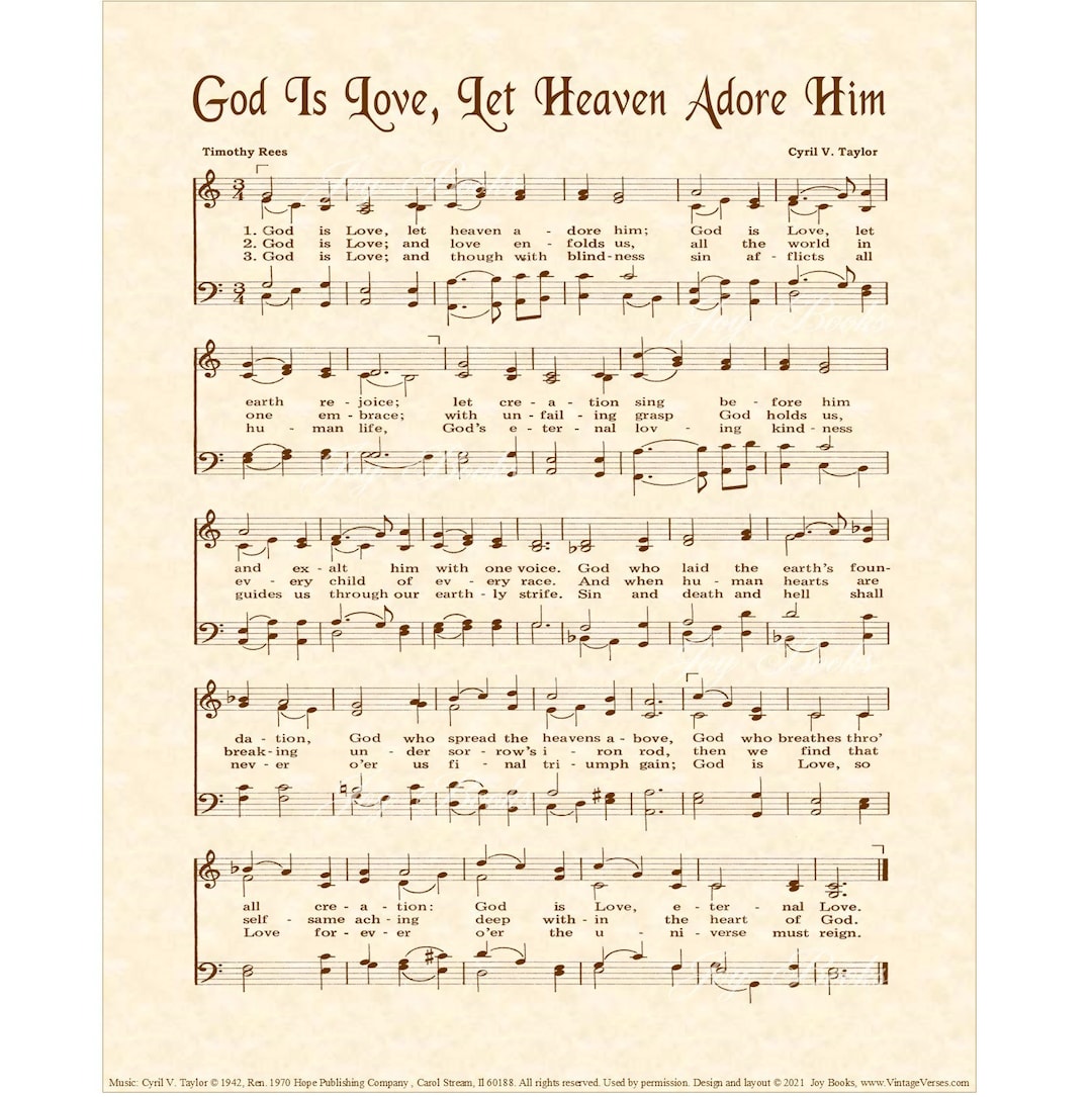 God is Love Let Heaven Adore Him Christian Home & Office Decor Sheet