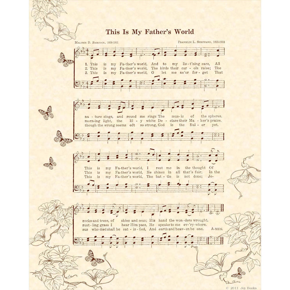 Download THIS Is My FATHER'S World Hymn Art Custom Christian | Etsy