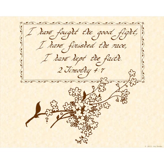 Items Similar To 2 Timothy 47 8 X 10 Hand Written