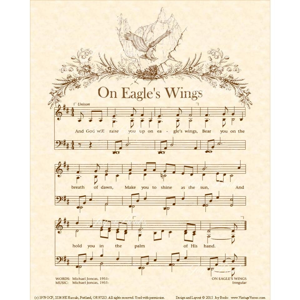 On Eagle's Wings Hymn Wall Art Custom Christian Home Etsy